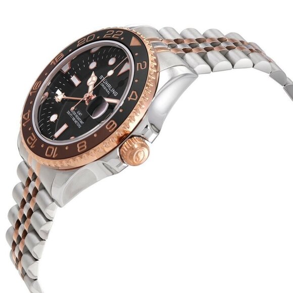 NWT Authentic Stuhrling Original Aquadiver Black Dial Men's Watch - Picture 2 of 3